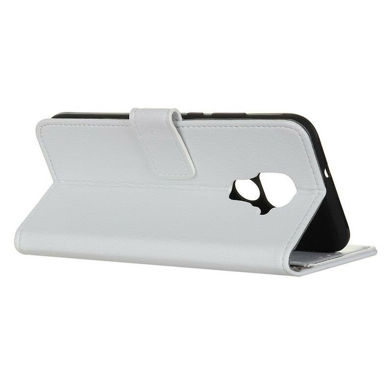 Capa De Couro Para Xiaomi Redmi Note 9 Costuras Efeito Couro Lichia