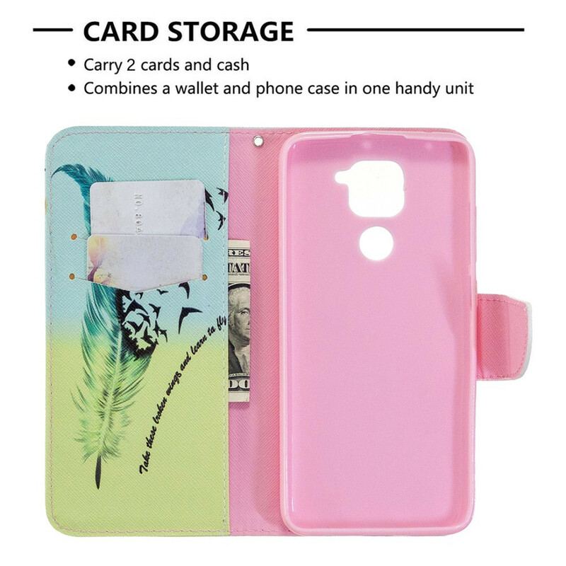 Capa Em Pele Para Xiaomi Redmi Note 9 Aprender A Voar