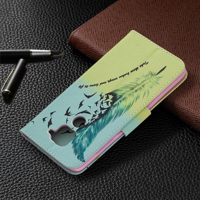 Capa Em Pele Para Xiaomi Redmi Note 9 Aprender A Voar