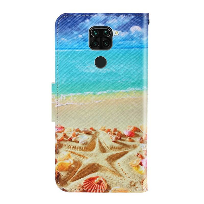 Capa Em Pele Para Xiaomi Redmi Note 9 De Cordão Praia Da Corda