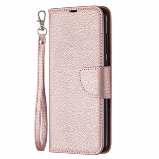 Capa Flip Para Xiaomi Redmi Note 9 De Couro Lichia Rabat Oblíqua