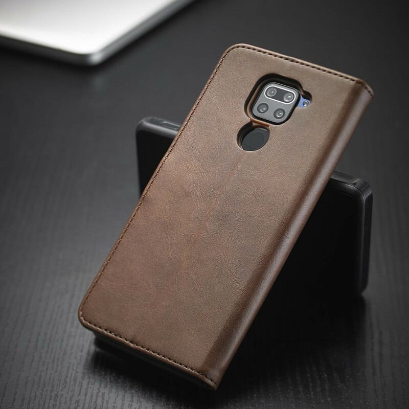 Capa Flip Para Xiaomi Redmi Note 9 Lc.imeeke Efeito Couro