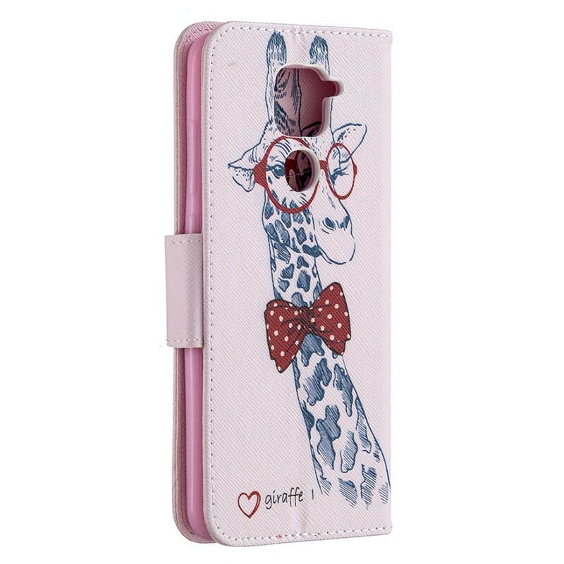 Capa Folio Para Xiaomi Redmi Note 9 Girafa Inteligente
