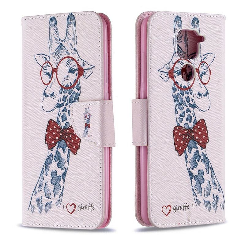Capa Folio Para Xiaomi Redmi Note 9 Girafa Inteligente