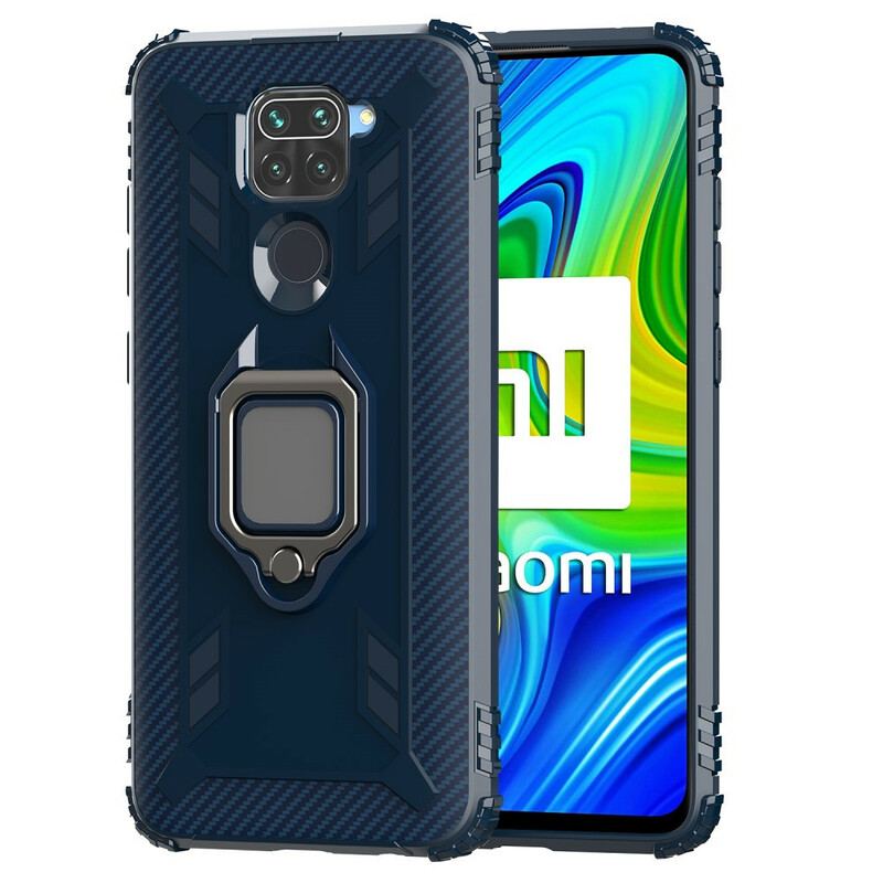 Capa Para Xiaomi Redmi Note 9 Anel E Fibra De Carbono
