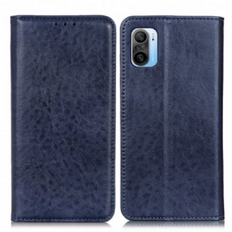 Capa De Celular Para Poco F3 Flip Couro Dividido Texturizado