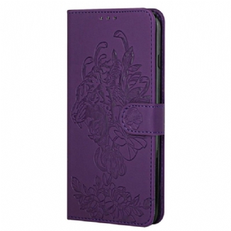 Capa Flip Para Poco F3 De Cordão Tigre Barroco Strappy