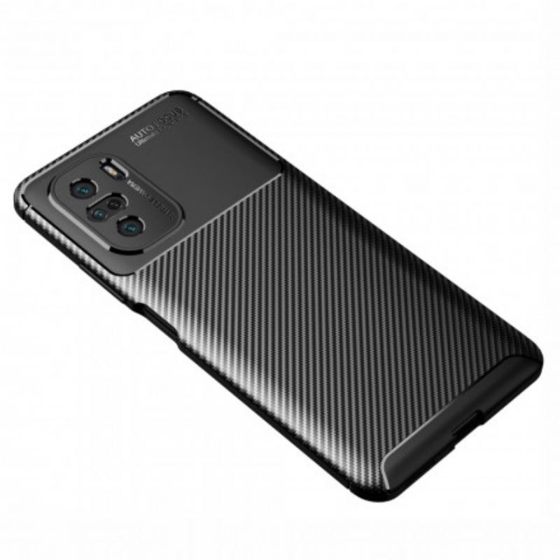 Capa Para Poco F3 Textura Flexível De Fibra De Carbono