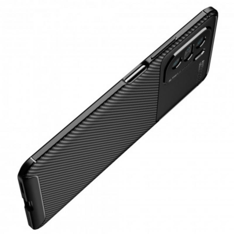 Capa Para Poco F3 Textura Flexível De Fibra De Carbono