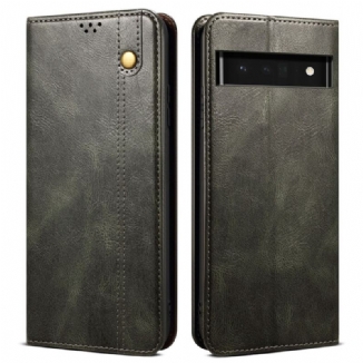 Capa De Celular Para Google Pixel 6 Pro Flip Couro Sintético Encerado