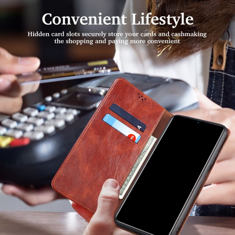 Capa De Celular Para Google Pixel 6 Pro Flip Couro Sintético Encerado