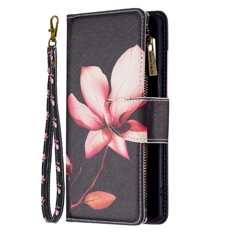 Capa De Couro Para Google Pixel 6 Pro Bolso Com Zíper Flor