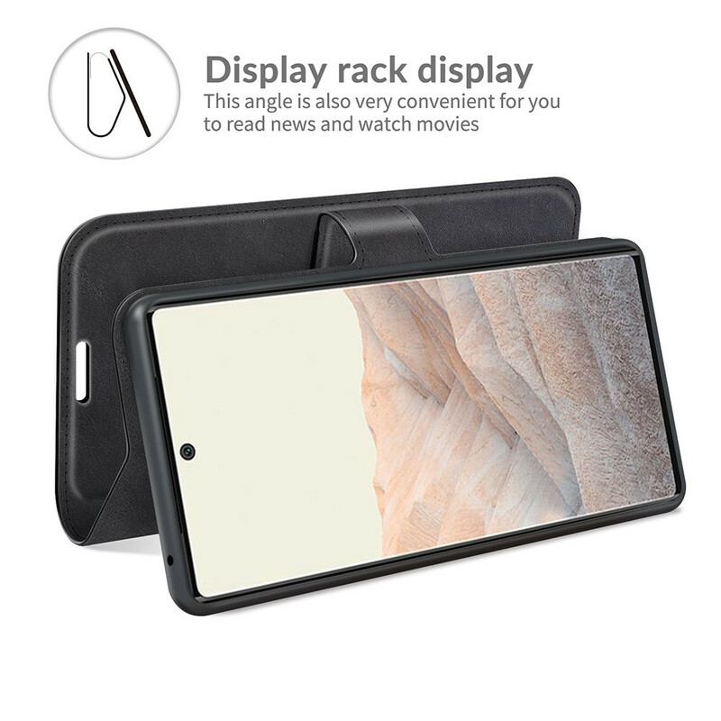 Capa De Couro Para Google Pixel 6 Pro Efeito De Couro Extremo Fino