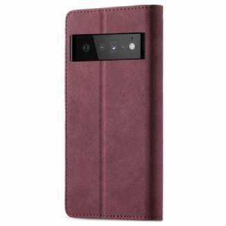 Capa De Couro Para Google Pixel 6 Pro Função Rfid Magnética