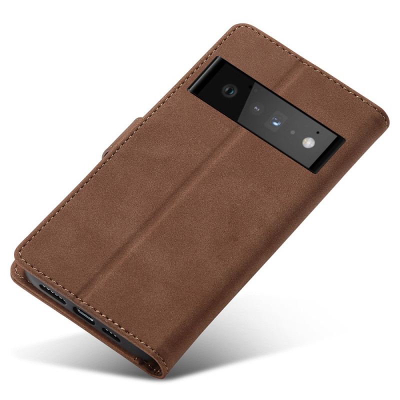 Capa De Couro Para Google Pixel 6 Pro Função Rfid Magnética