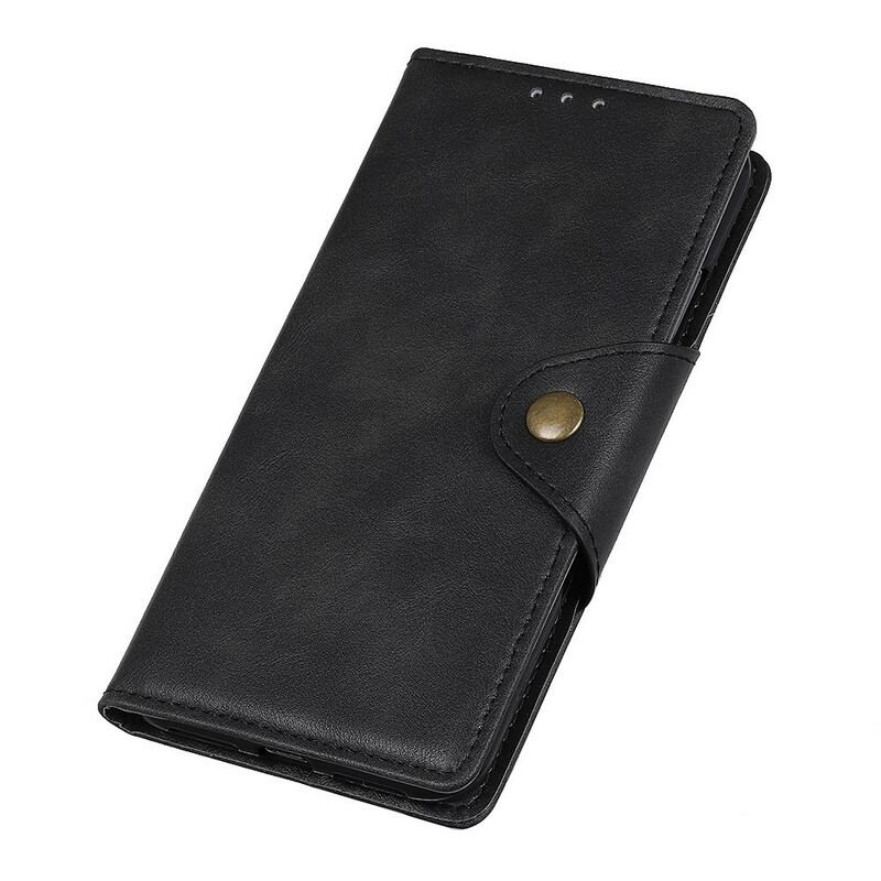 Capa Em Pele Para Google Pixel 6 Pro Botão De Couro Falso