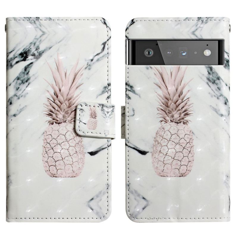 Capa Flip Para Google Pixel 6 Pro Abacaxi Light Spot