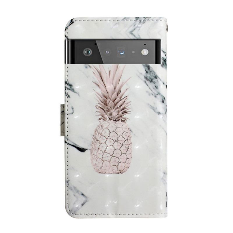 Capa Flip Para Google Pixel 6 Pro Abacaxi Light Spot