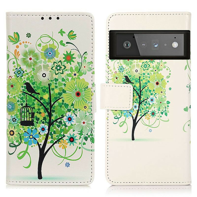 Capa Flip Para Google Pixel 6 Pro Árvore Florida