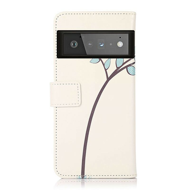 Capa Flip Para Google Pixel 6 Pro Casal De Corujas Na Árvore