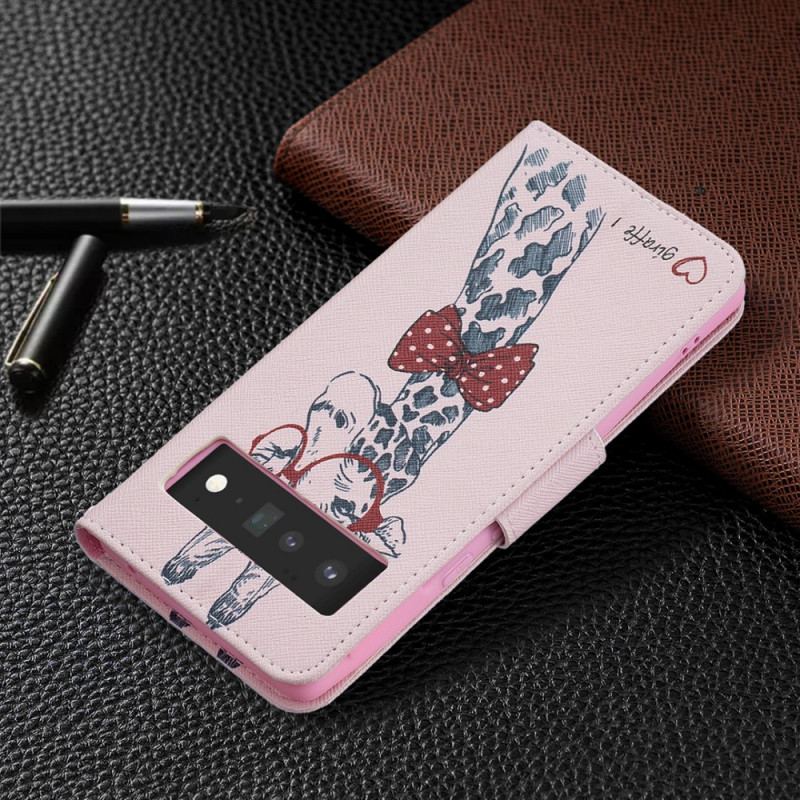 Capa Flip Para Google Pixel 6 Pro Girafa Inteligente