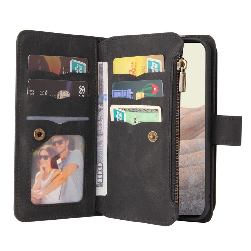 Capa Flip Para Google Pixel 6 Pro Titular De Cartão Multifuncional Para 10