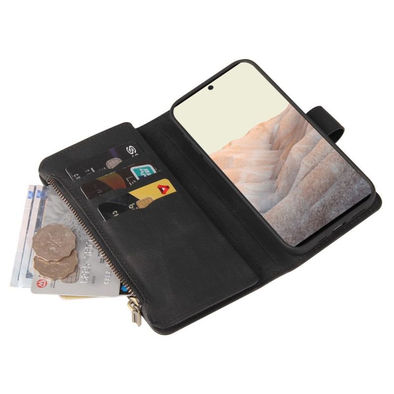 Capa Flip Para Google Pixel 6 Pro Titular De Cartão Multifuncional Para 10