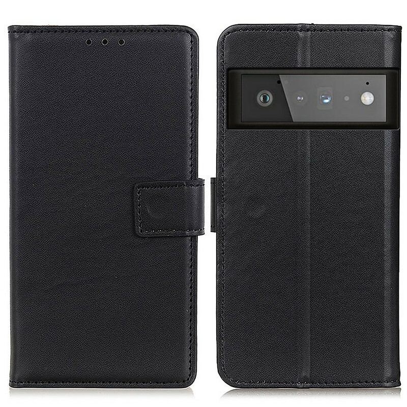 Capa Folio Para Google Pixel 6 Pro Couro Sintético Liso