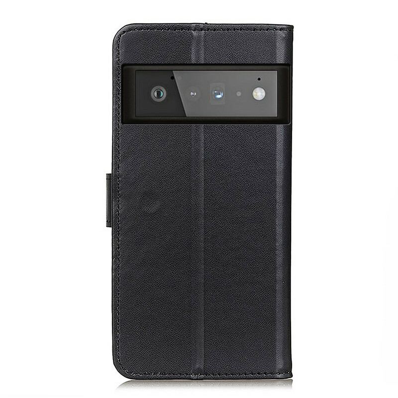 Capa Folio Para Google Pixel 6 Pro Couro Sintético Liso