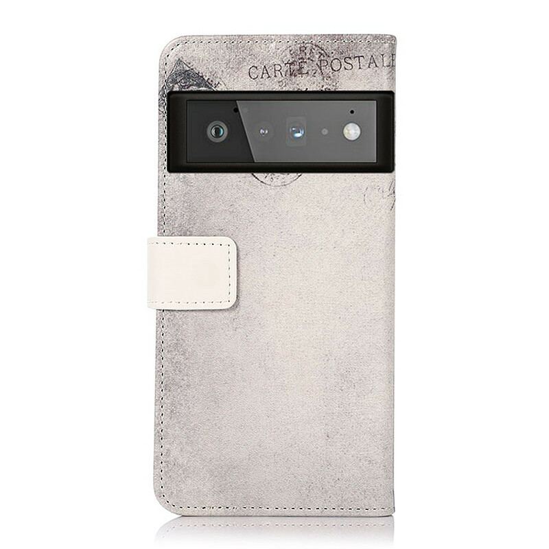 Capa Folio Para Google Pixel 6 Pro Gato Viajante