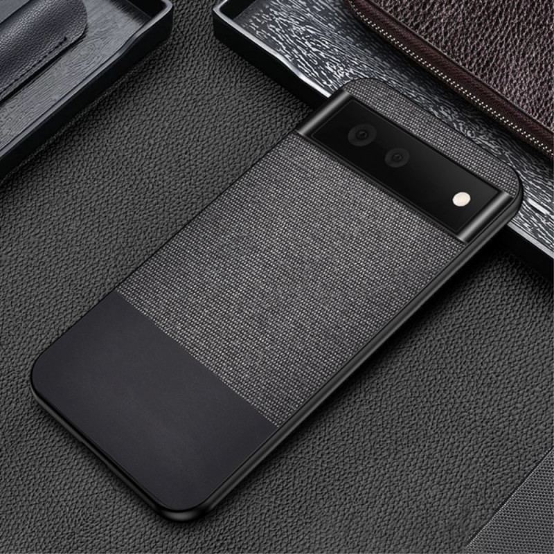 Capa Para Google Pixel 6 Pro Couro Falso De Textura Dupla