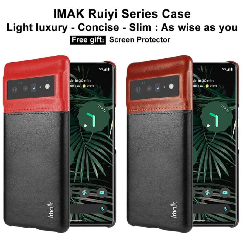 Capa Para Google Pixel 6 Pro Imak Série Ruiyi Efeito Couro