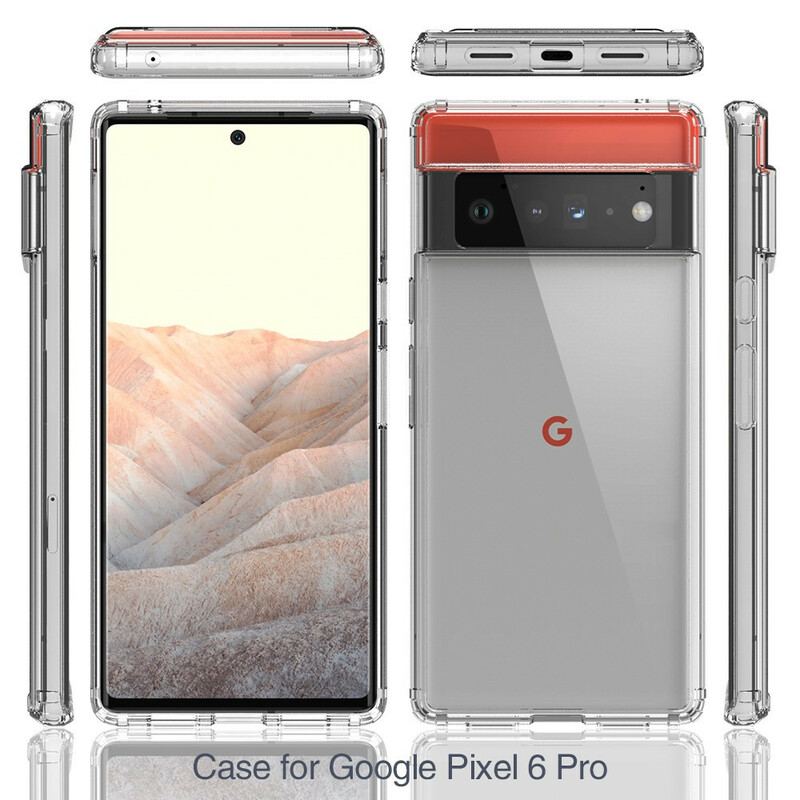Capa Para Google Pixel 6 Pro Titular Do Cartão Transparente