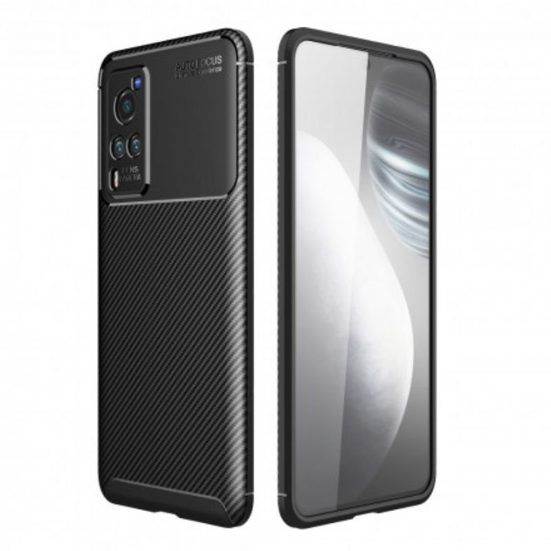 Capa Para Vivo X60 Textura Flexível De Fibra De Carbono
