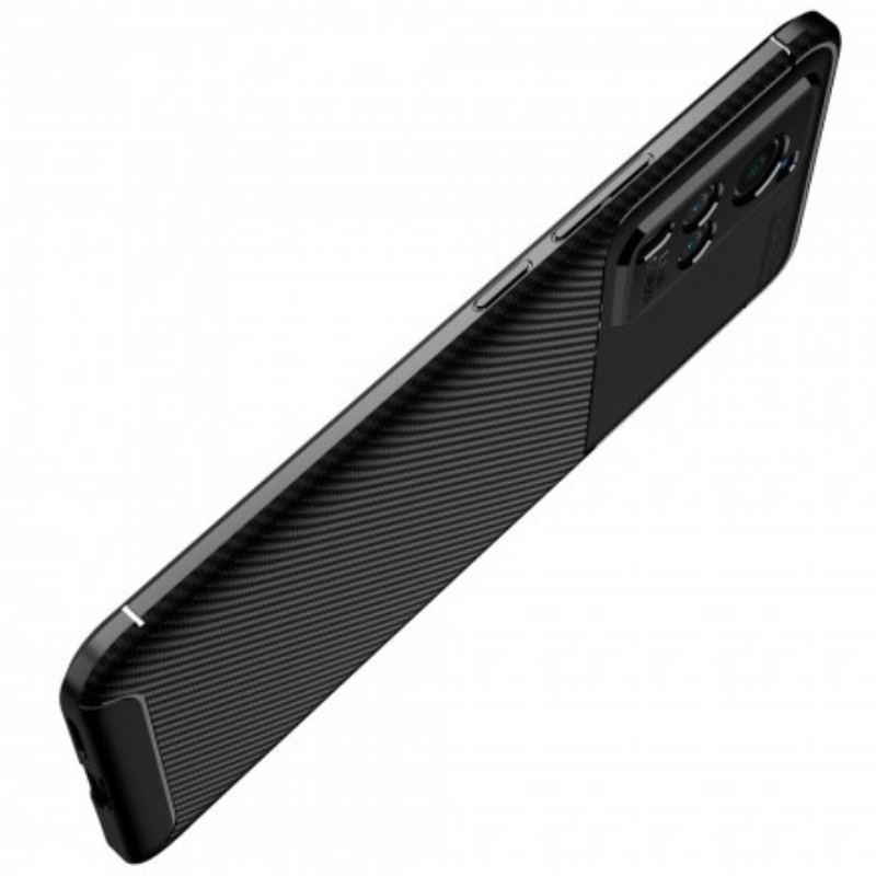 Capa Para Vivo X60 Textura Flexível De Fibra De Carbono