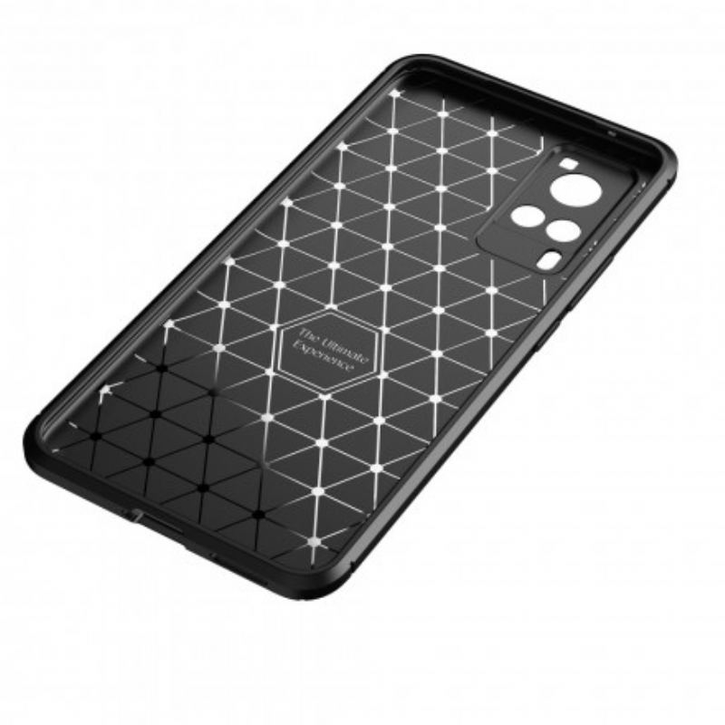 Capa Para Vivo X60 Textura Flexível De Fibra De Carbono