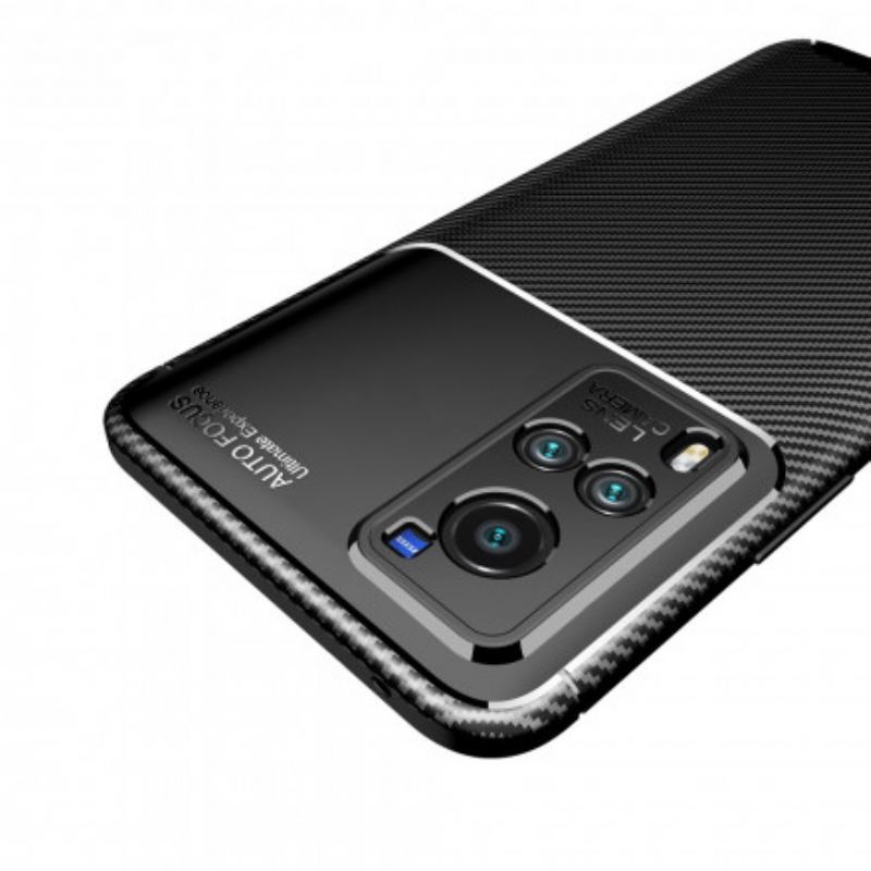 Capa Para Vivo X60 Textura Flexível De Fibra De Carbono