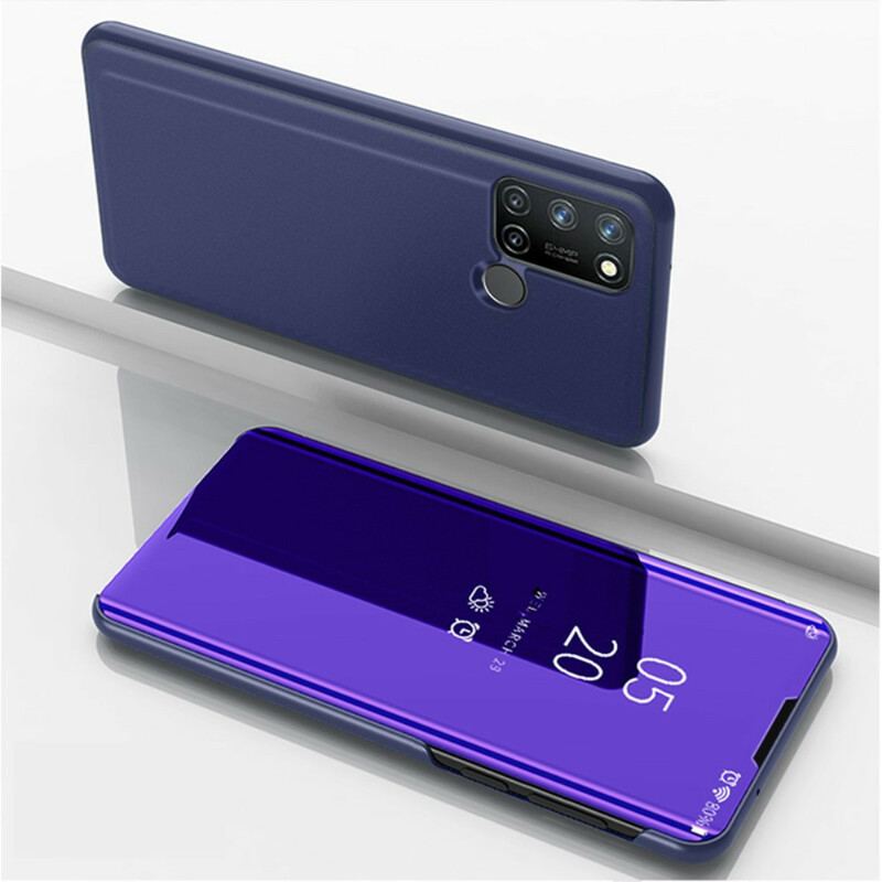 Capa De Celular Para Realme 7i Espelho E Couro Sintético
