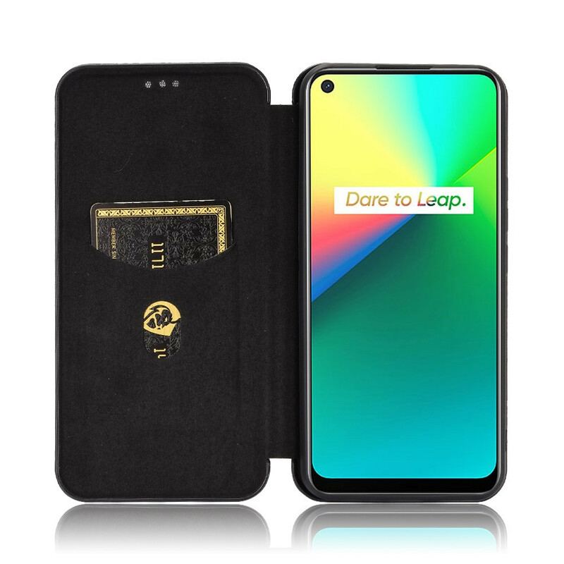 Capa De Celular Para Realme 7i Flip Silicone Carbono