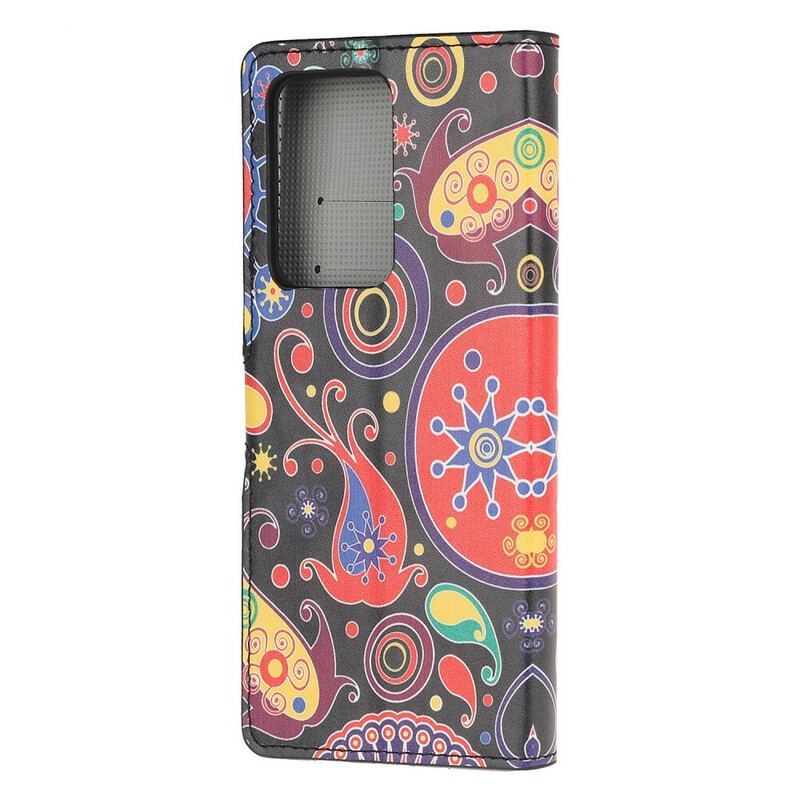Capa De Couro Para Samsung Galaxy Note 20 Ultra Desenhos Da Galáxia