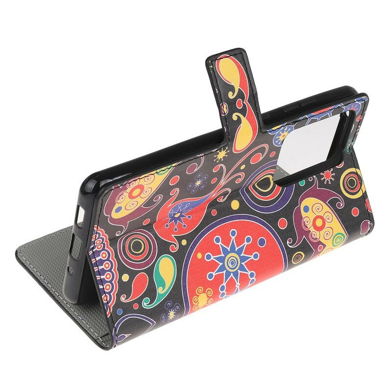 Capa De Couro Para Samsung Galaxy Note 20 Ultra Desenhos Da Galáxia