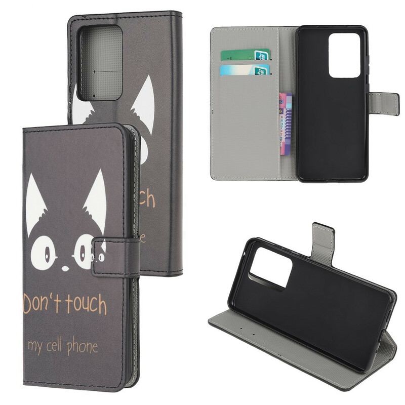 Capa De Couro Para Samsung Galaxy Note 20 Ultra Não Toque No Meu Celular