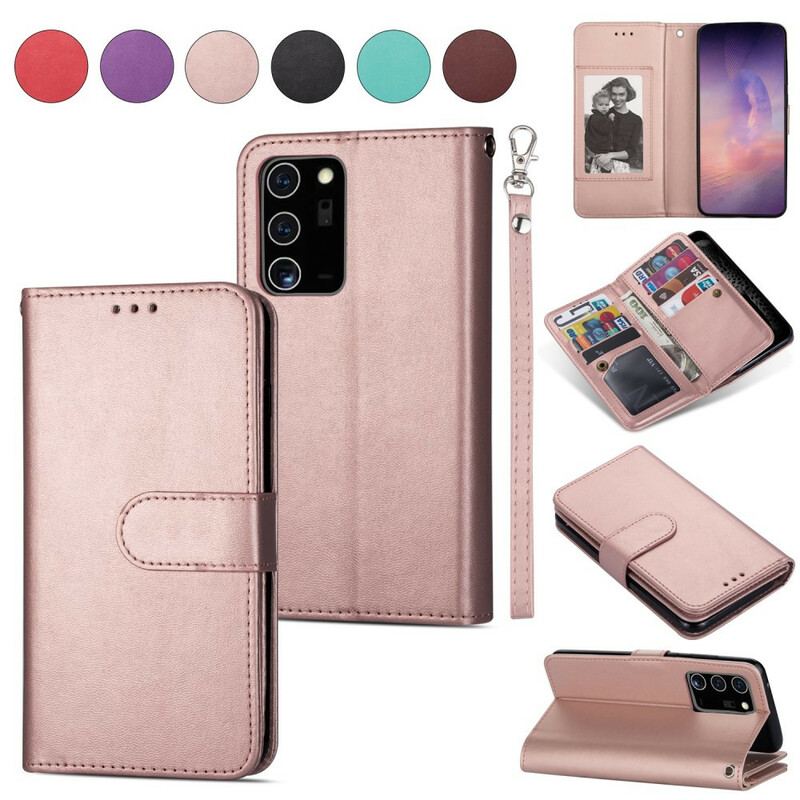 Capa De Couro Para Samsung Galaxy Note 20 Ultra Titulares De Cartão De Couro Falso 9