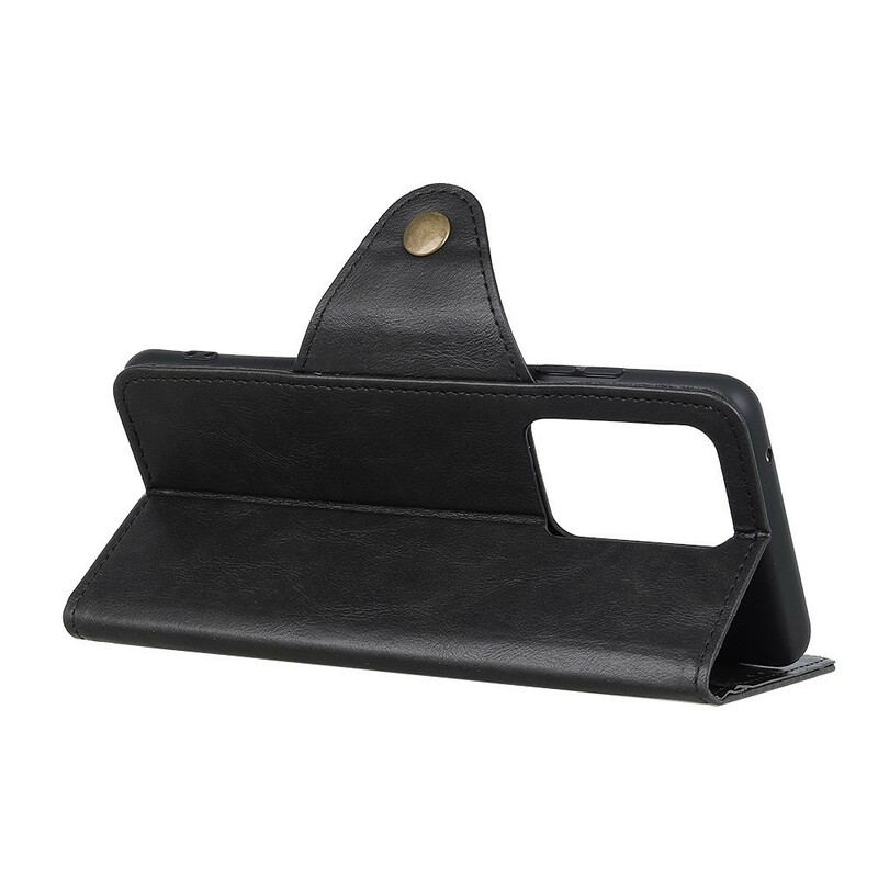 Capa Flip Para Samsung Galaxy Note 20 Ultra Botão De Couro Falso