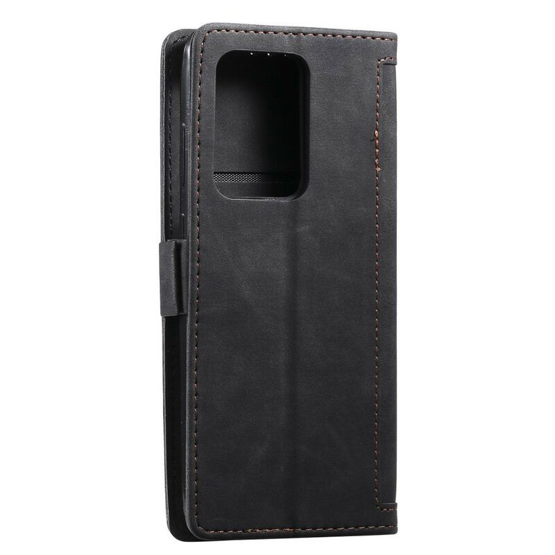 Capa Flip Para Samsung Galaxy Note 20 Ultra Couro Sintético Retrô Com Cordão