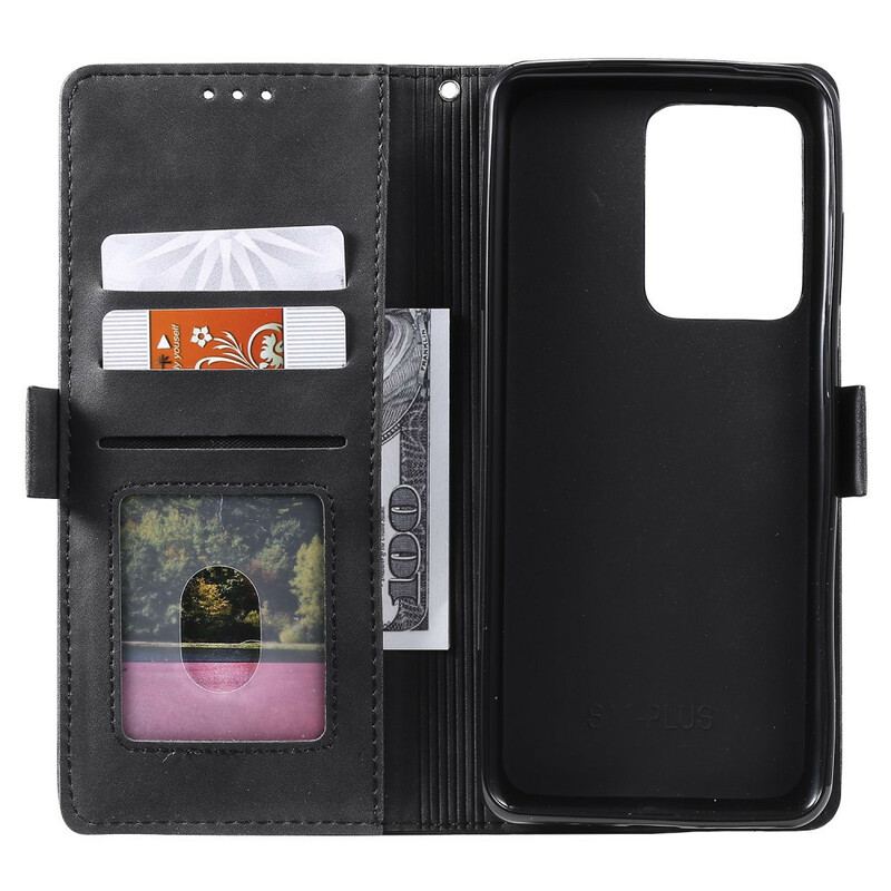 Capa Flip Para Samsung Galaxy Note 20 Ultra Couro Sintético Retrô Com Cordão