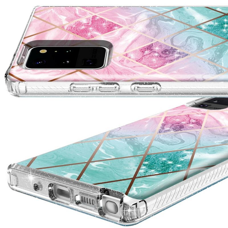 Capa Para Samsung Galaxy Note 20 Ultra Azulejo Glitter Mármore