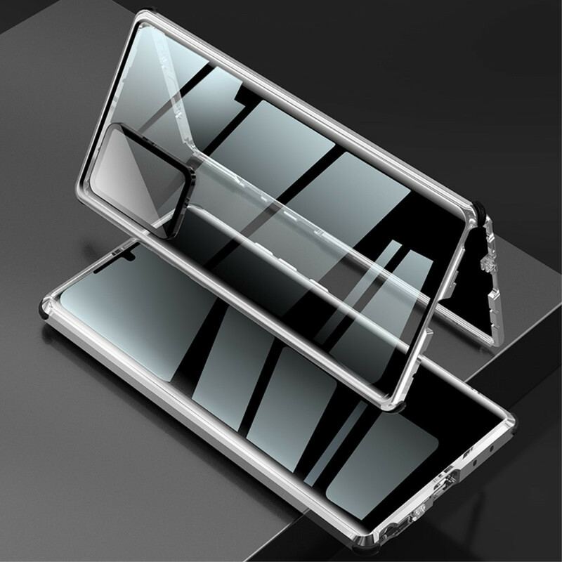 Capa Para Samsung Galaxy Note 20 Ultra Bordas De Metal E Vidro Temperado