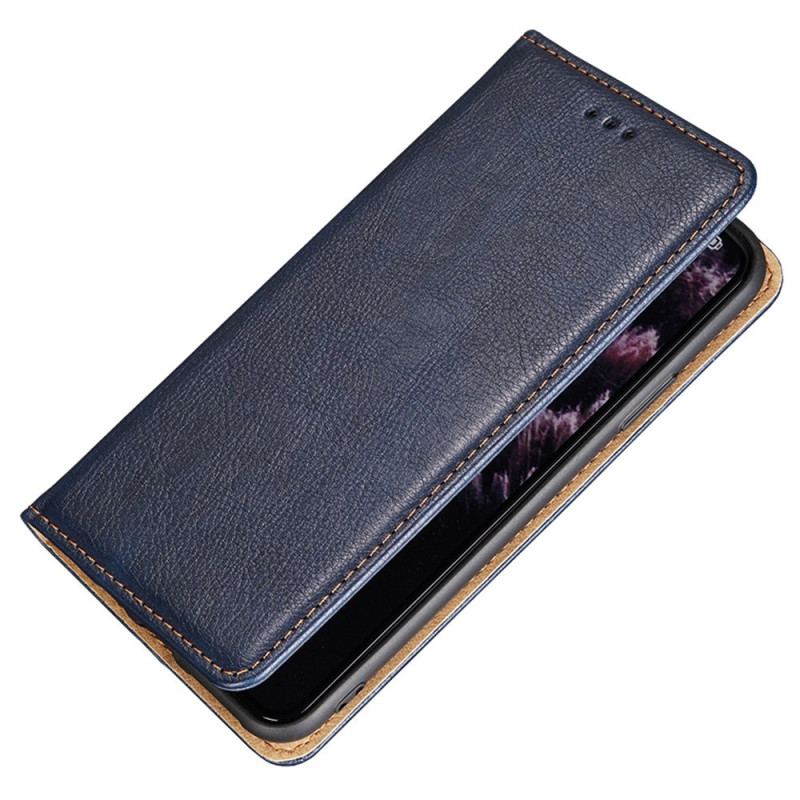 Capa De Celular Para Honor 70 Flip Costura De Couro Falso