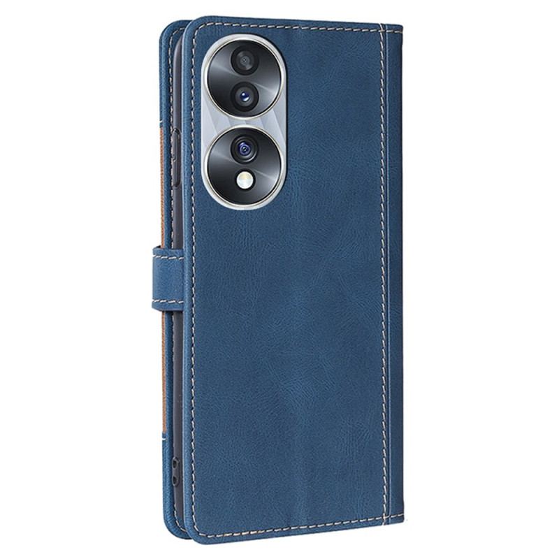 Capa De Couro Para Honor 70 Floral Bicolor